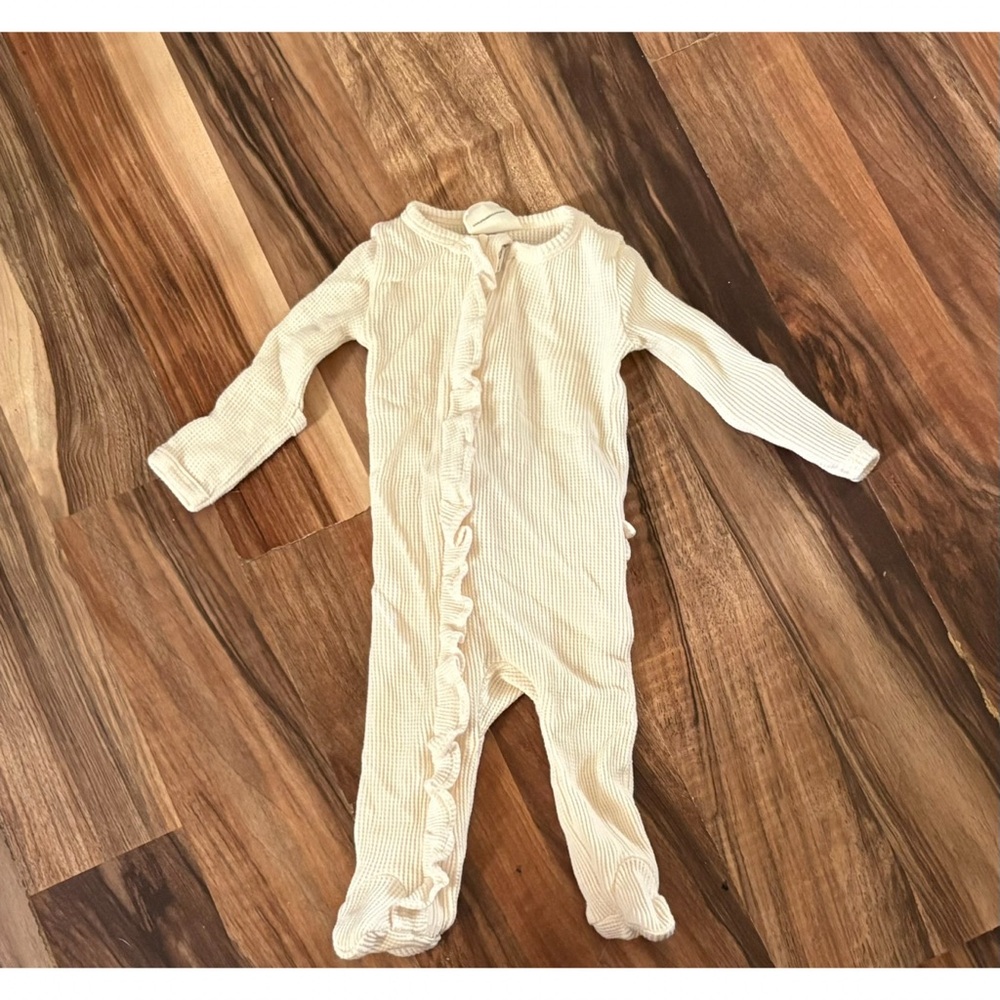 Cream Ruffled Kids One Piece